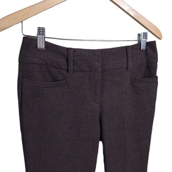 7th Avenue Design Studio New York & Company Brown Tweed Style Trousers Size 4P - Picture 2 of 9